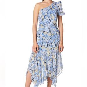 ASTR the Label Dress One Shoulder Santorini Floral Gown Size Large